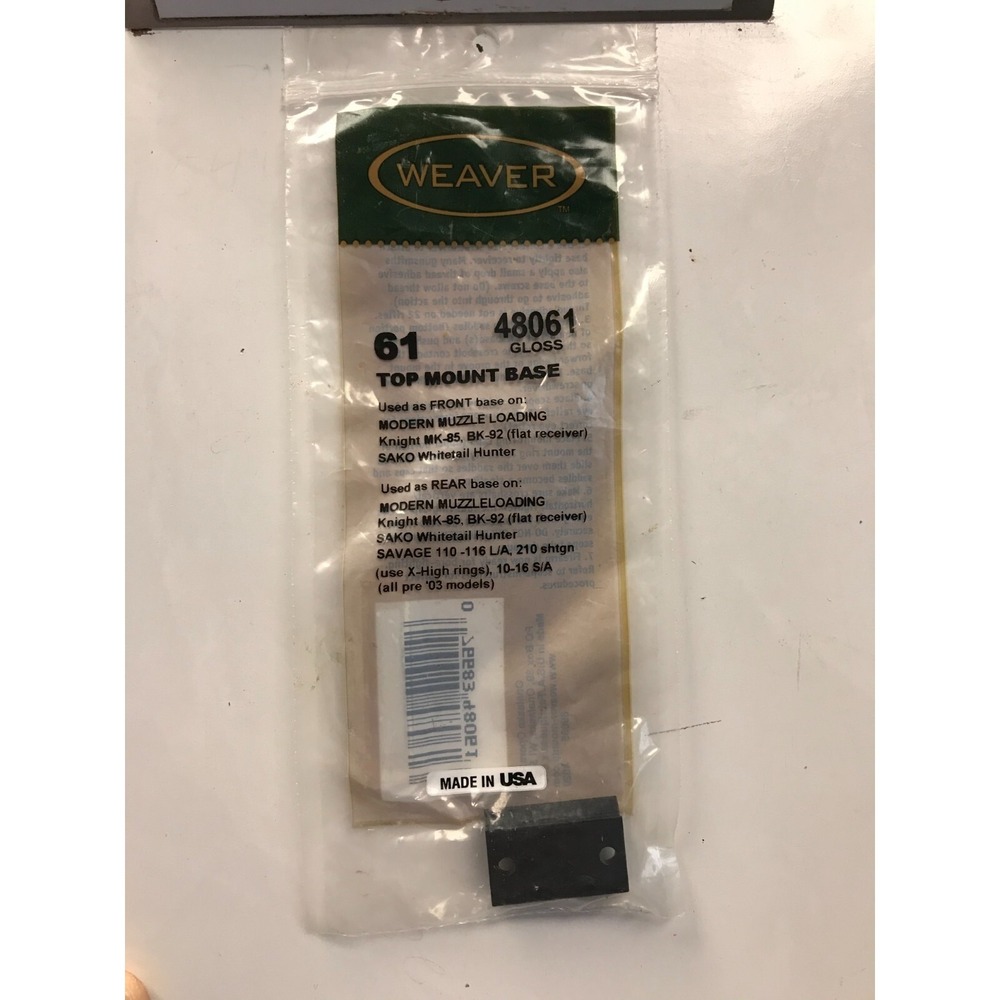 Weaver 61 48061‎ Gloss top mount base with screws